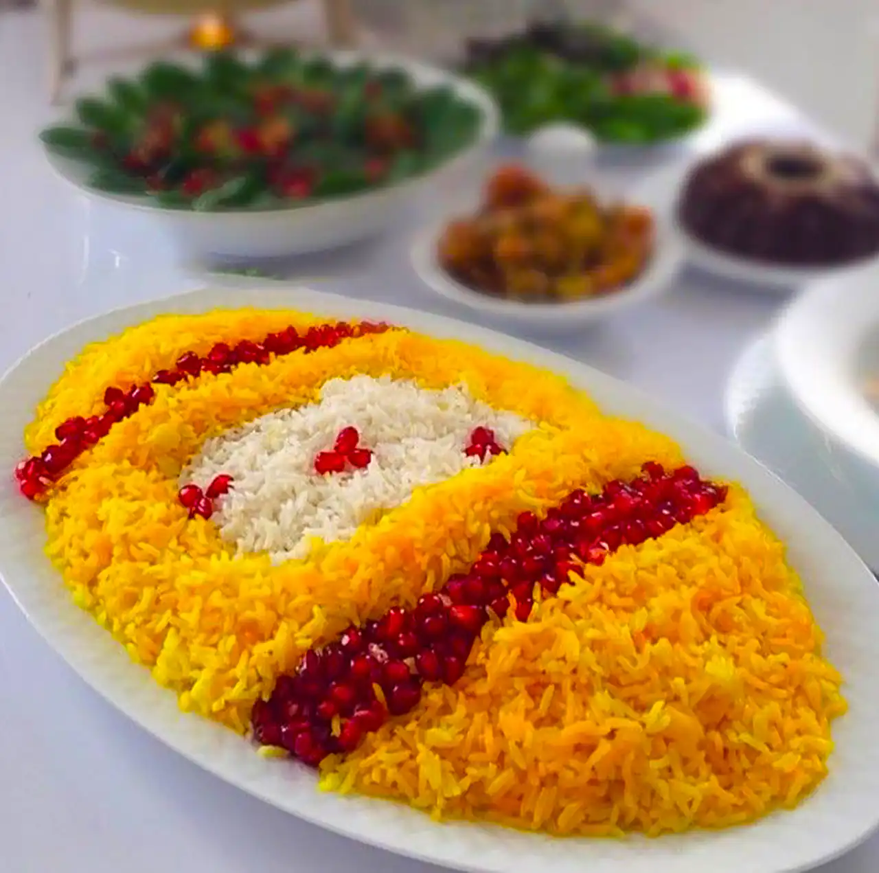 تزیین پلو زعفرانی