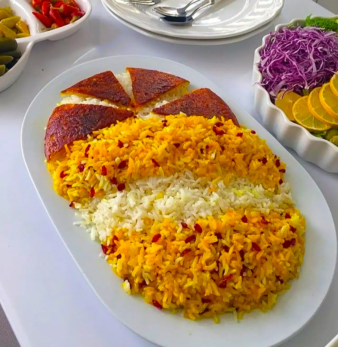 تزیین پلو زعفرانی