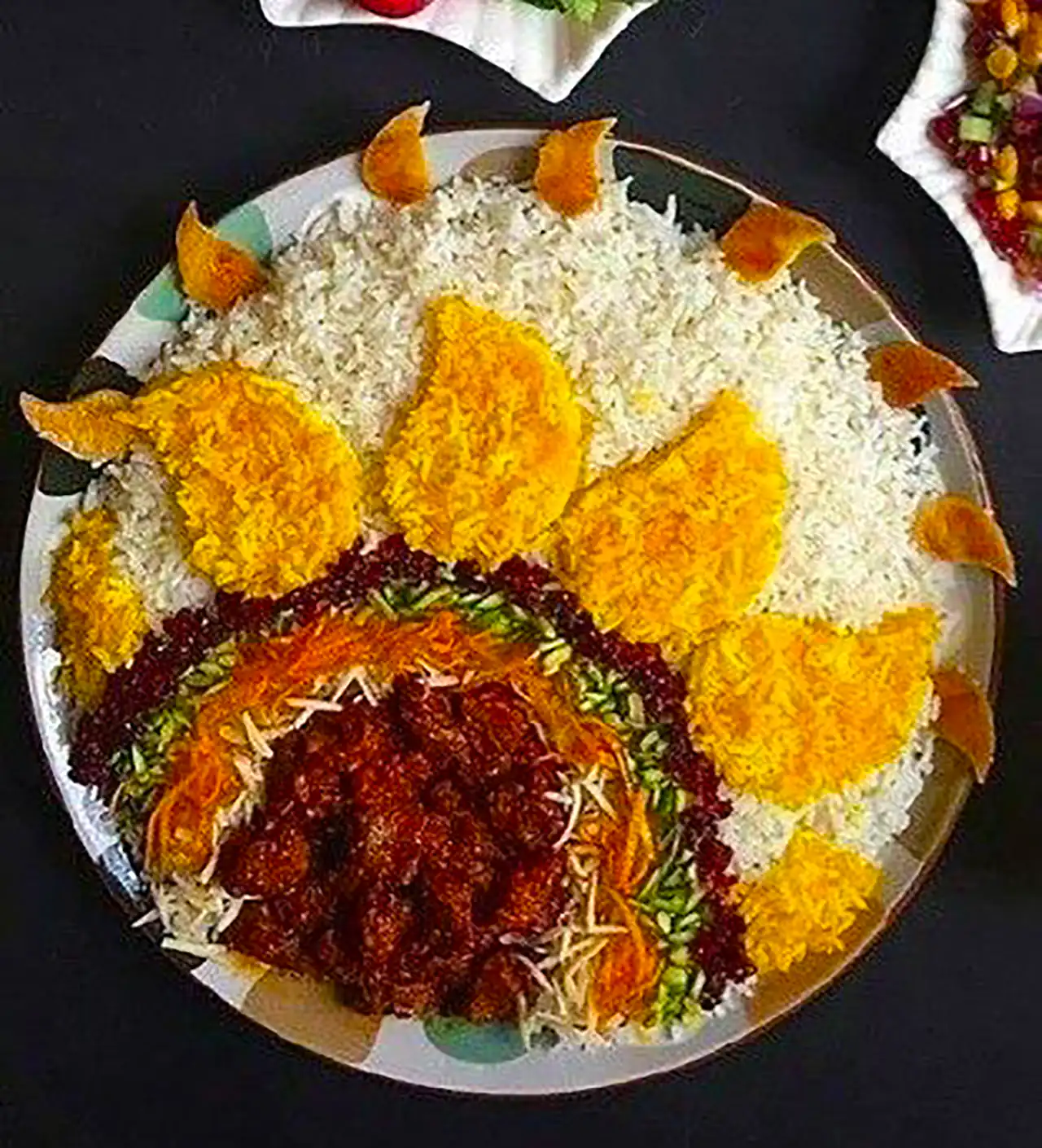 تزیین پلو زعفرانی