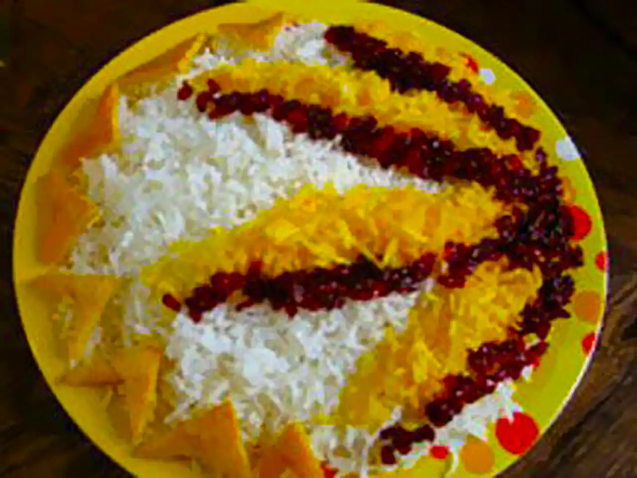 تزیین پلو زعفرانی