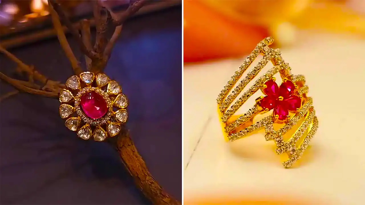 انگشتر نگین صورتی