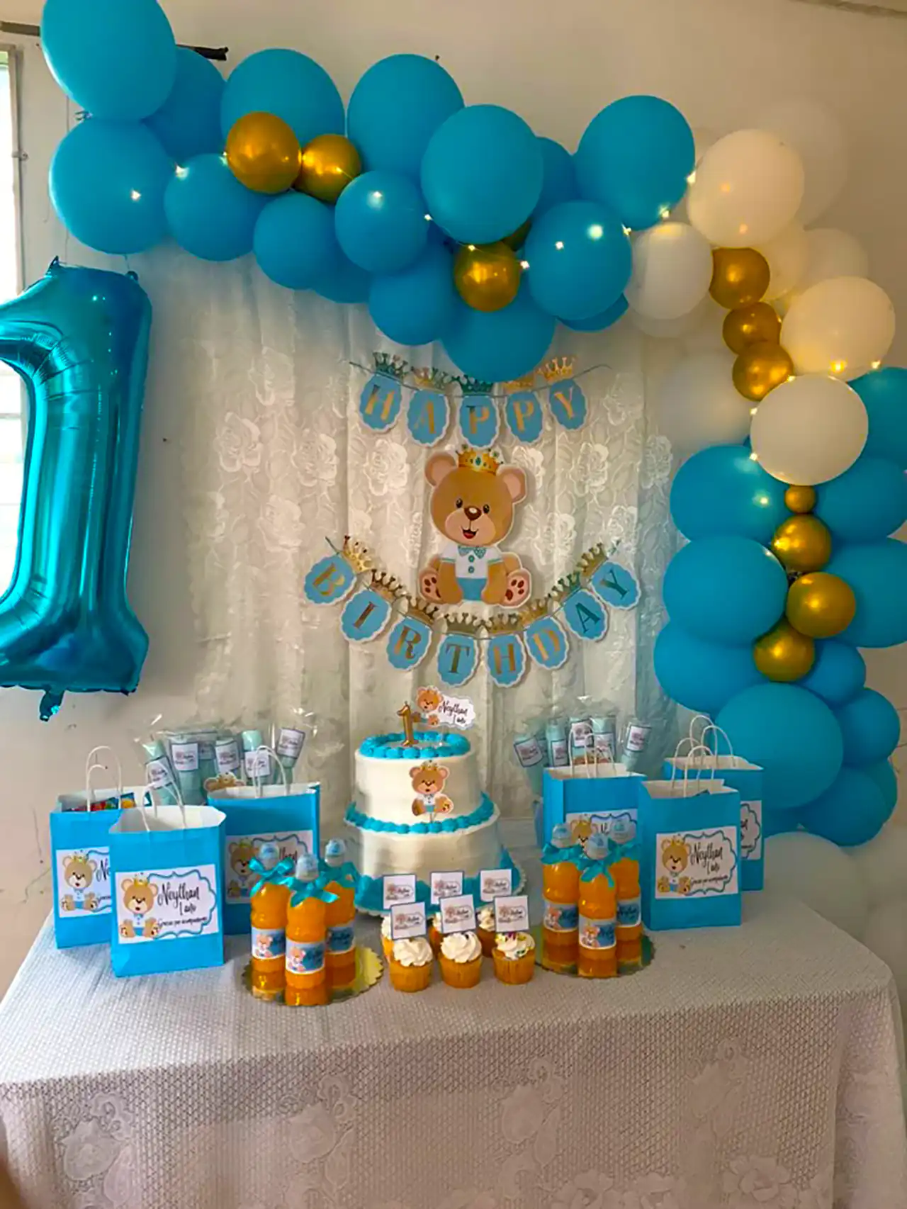 بادکنک آرایی آبی یونیک