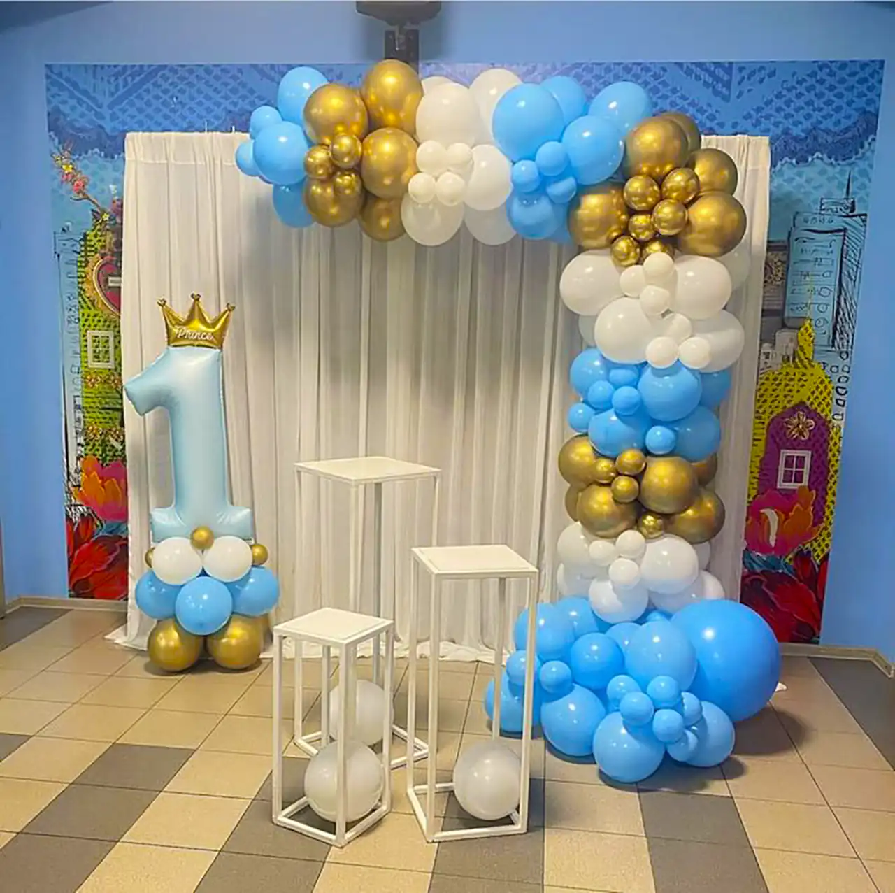 بادکنک آرایی آبی یونیک