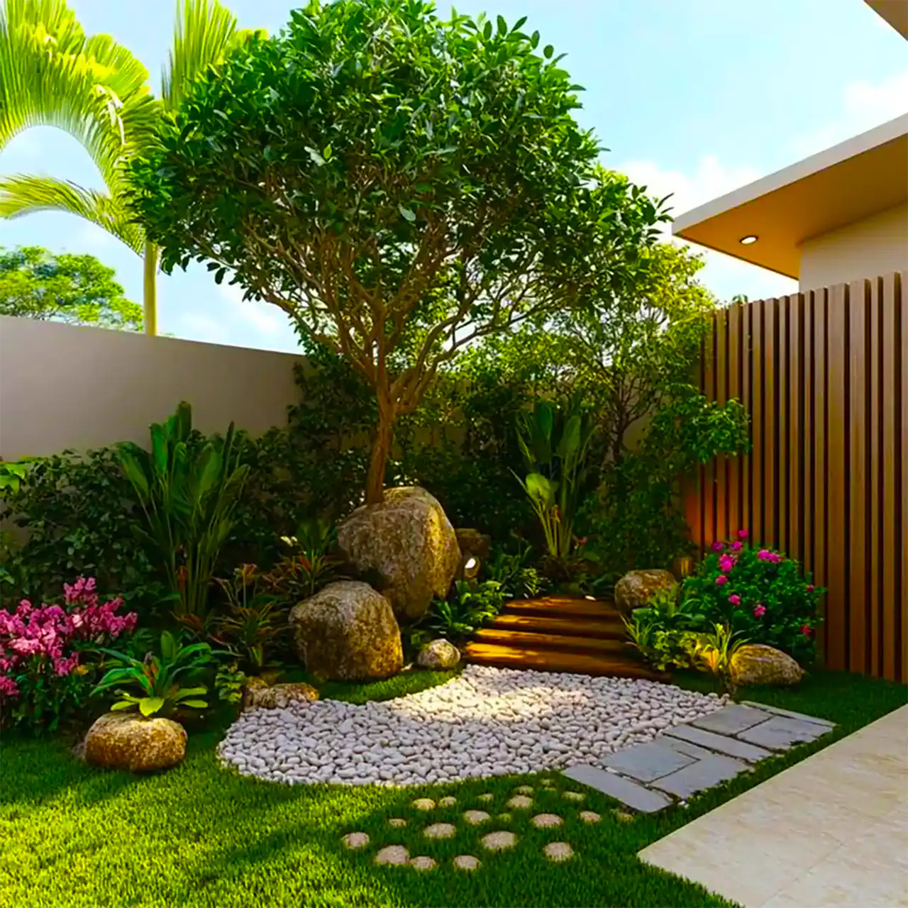 دیزاین حیاط ویلا