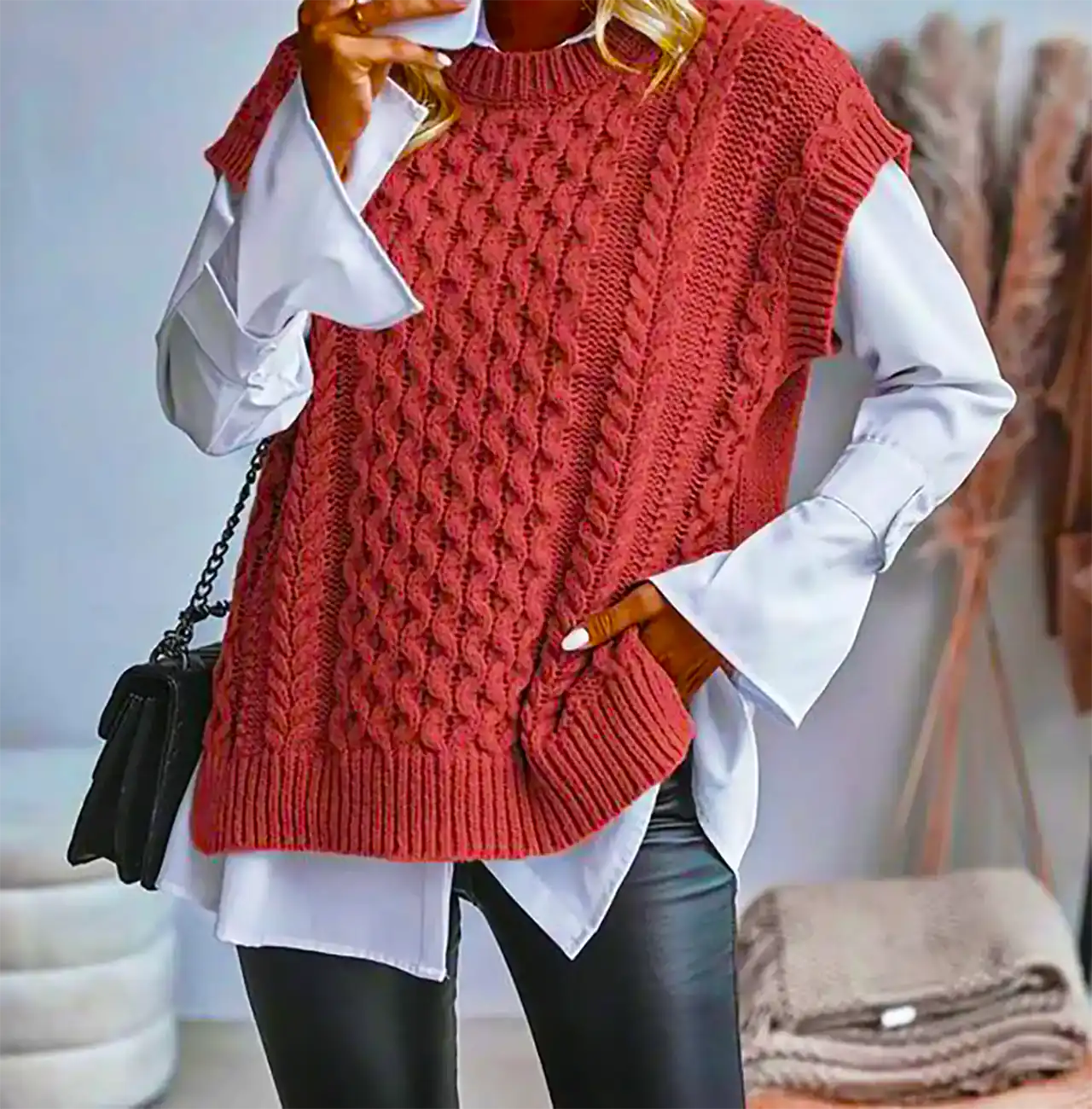 جلیقه بافت زنانه