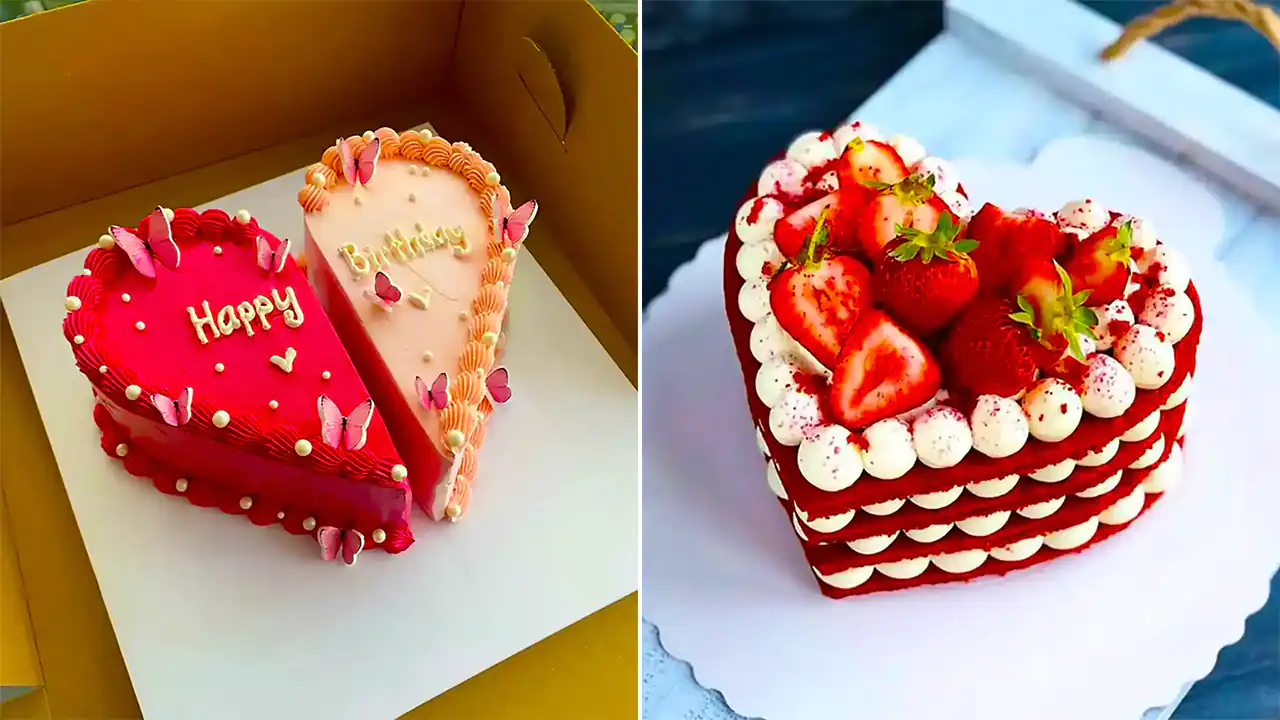 کیک قلبی تولد