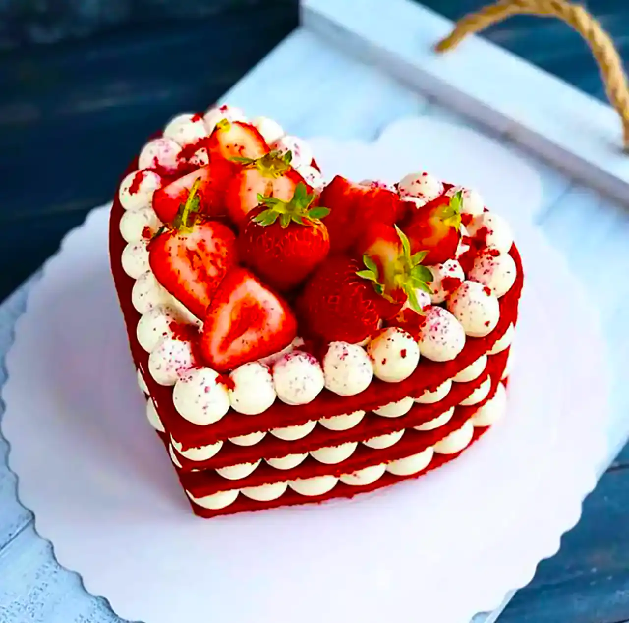 کیک قلبی تولد