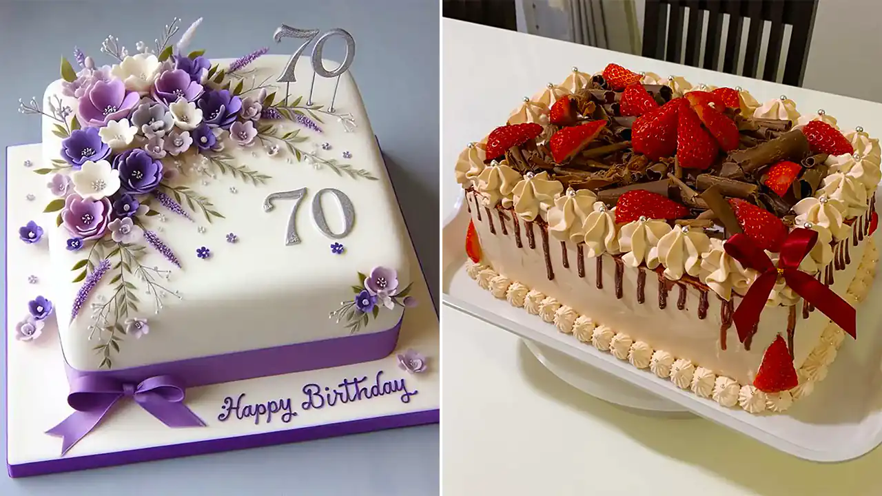 کیک تولد مستطیلی