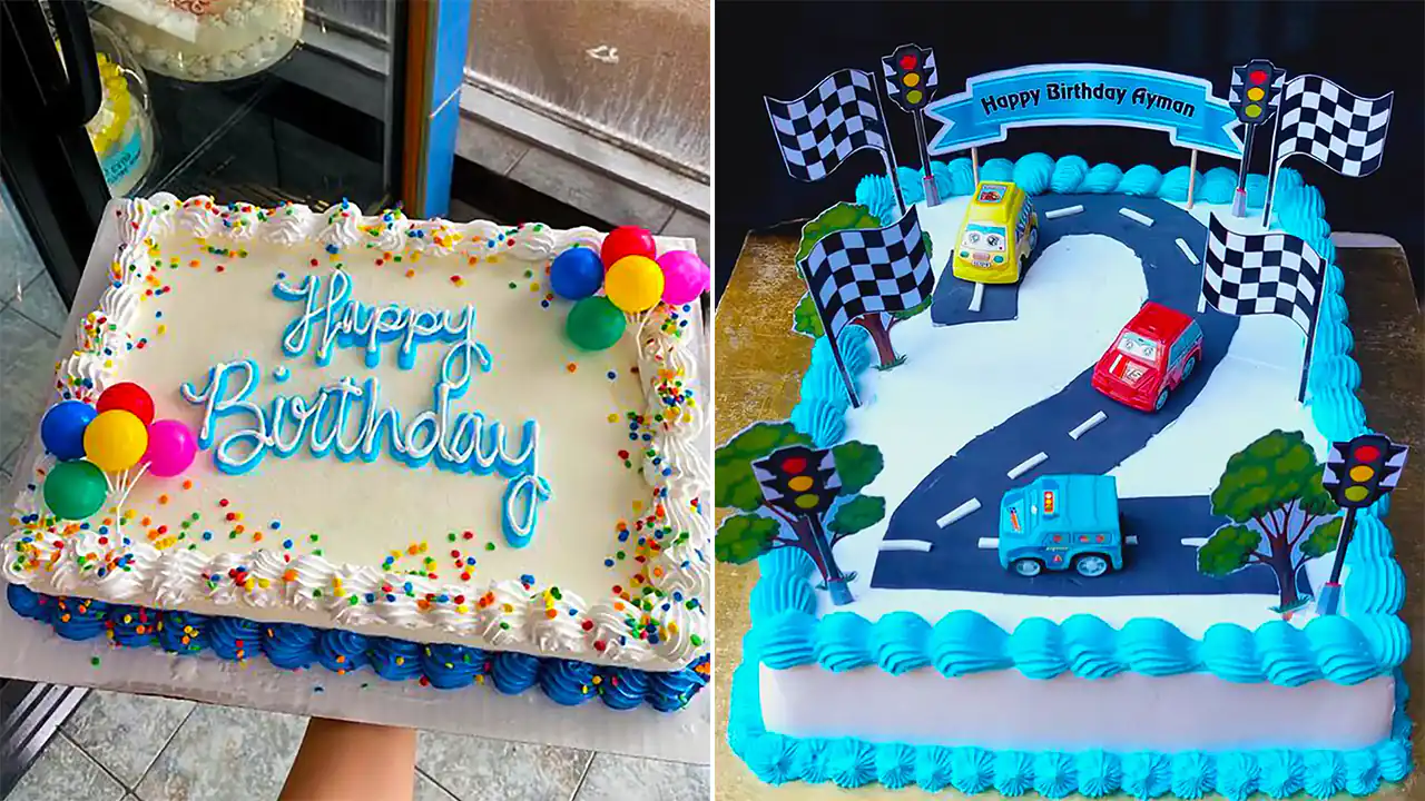 کیک تولد مستطیلی