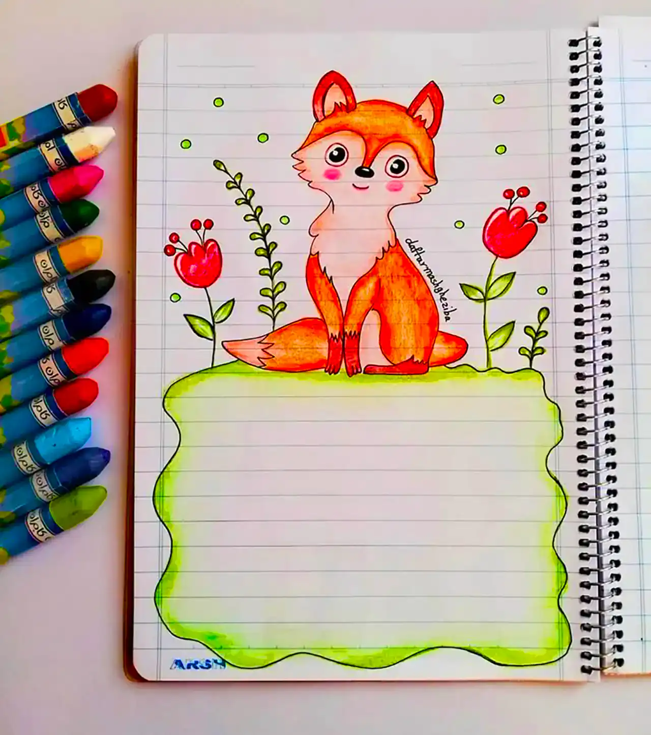نقاشی دفتر مشق کودک