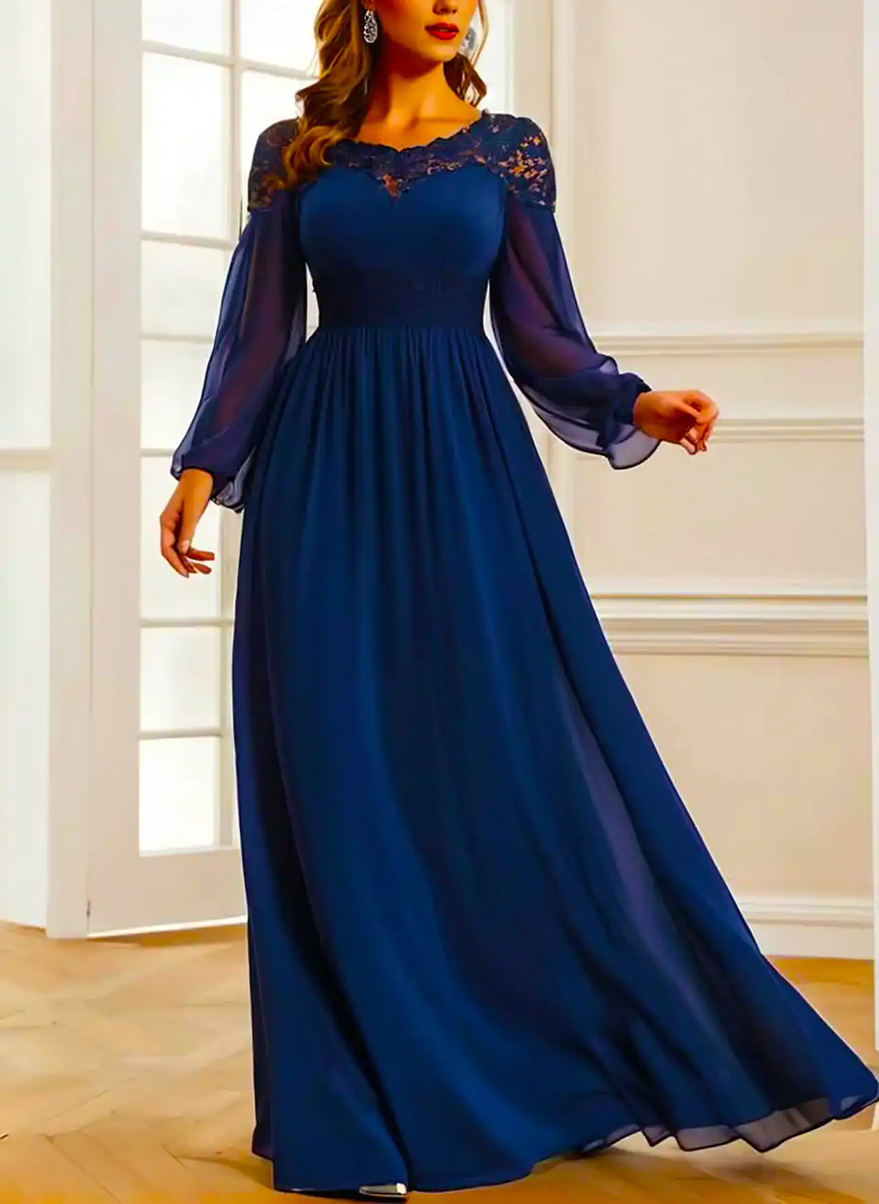 پیراهن مجلسی سورمه ای زنانه