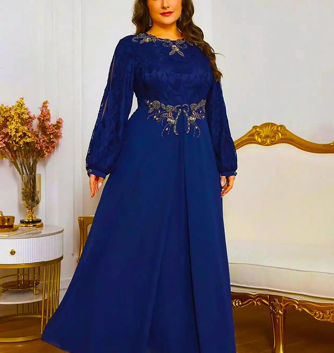 پیراهن مجلسی سورمه ای زنانه