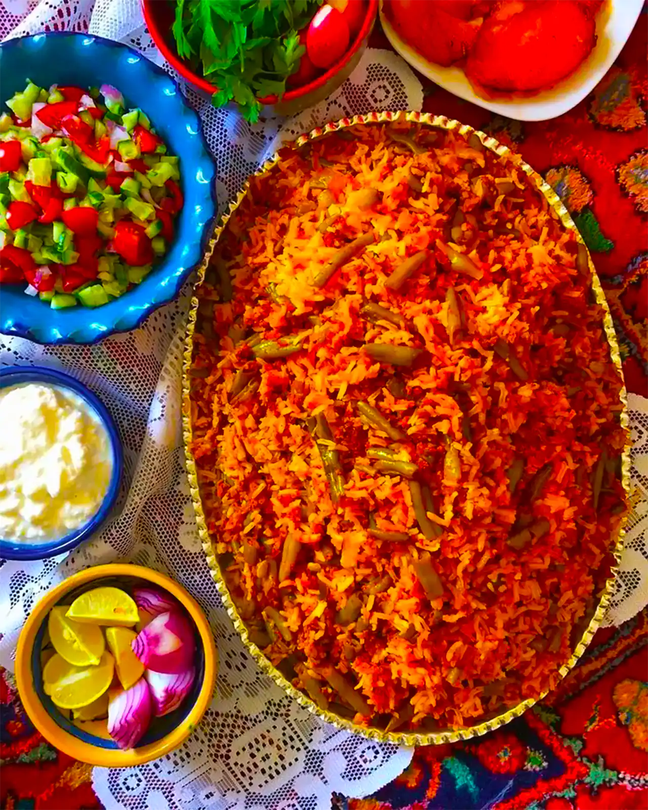 تزیین لوبیاپلو مجلسی