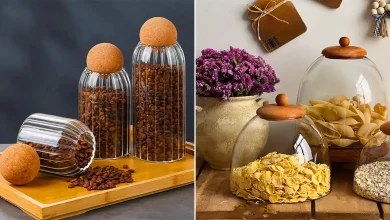 بانک تنقلات شیشه ای درب چوبی
