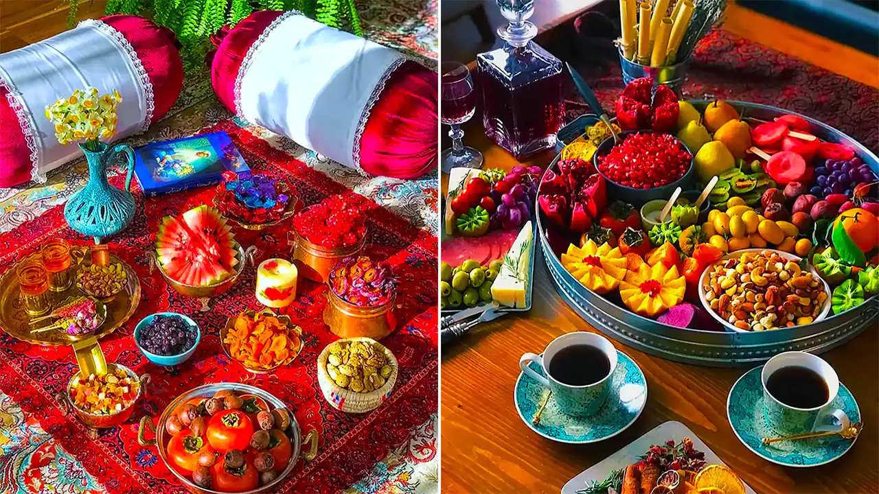 چیدن سنتی برای شب یلدا