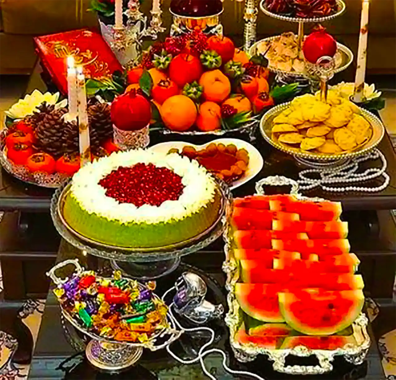 چیدن سنتی برای شب یلدا