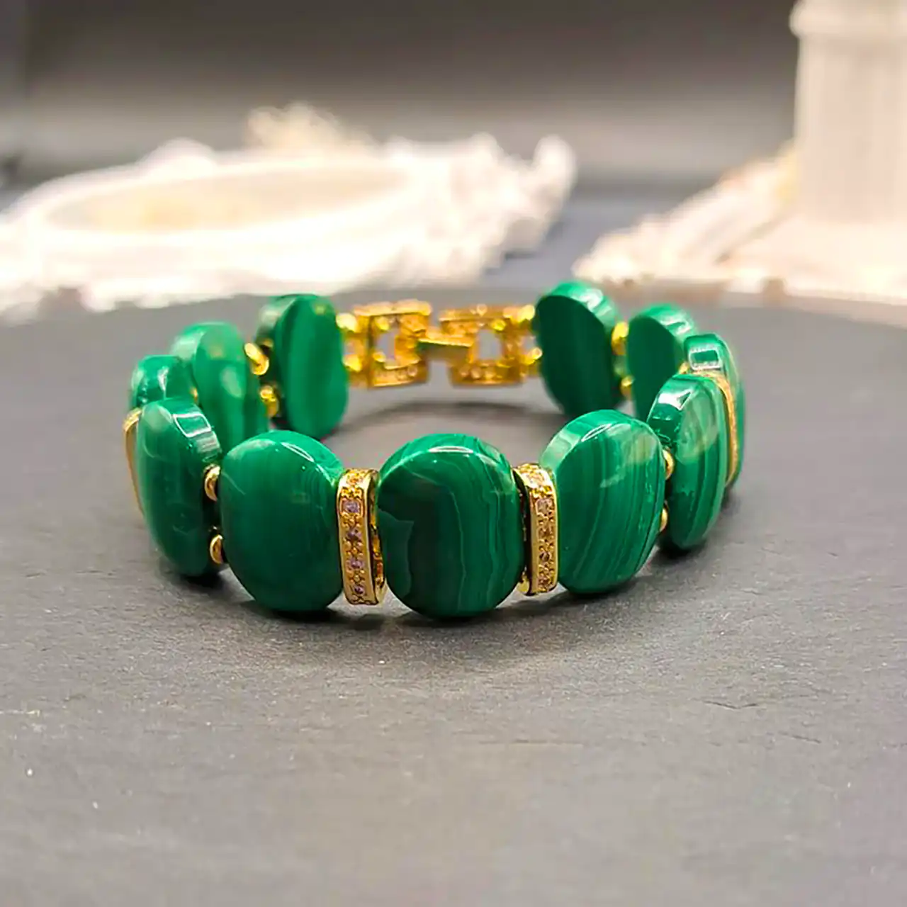 دستبند سنگ زمرد
