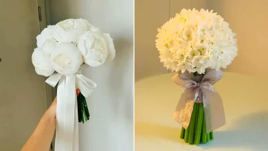 دسته گل سفید عروس