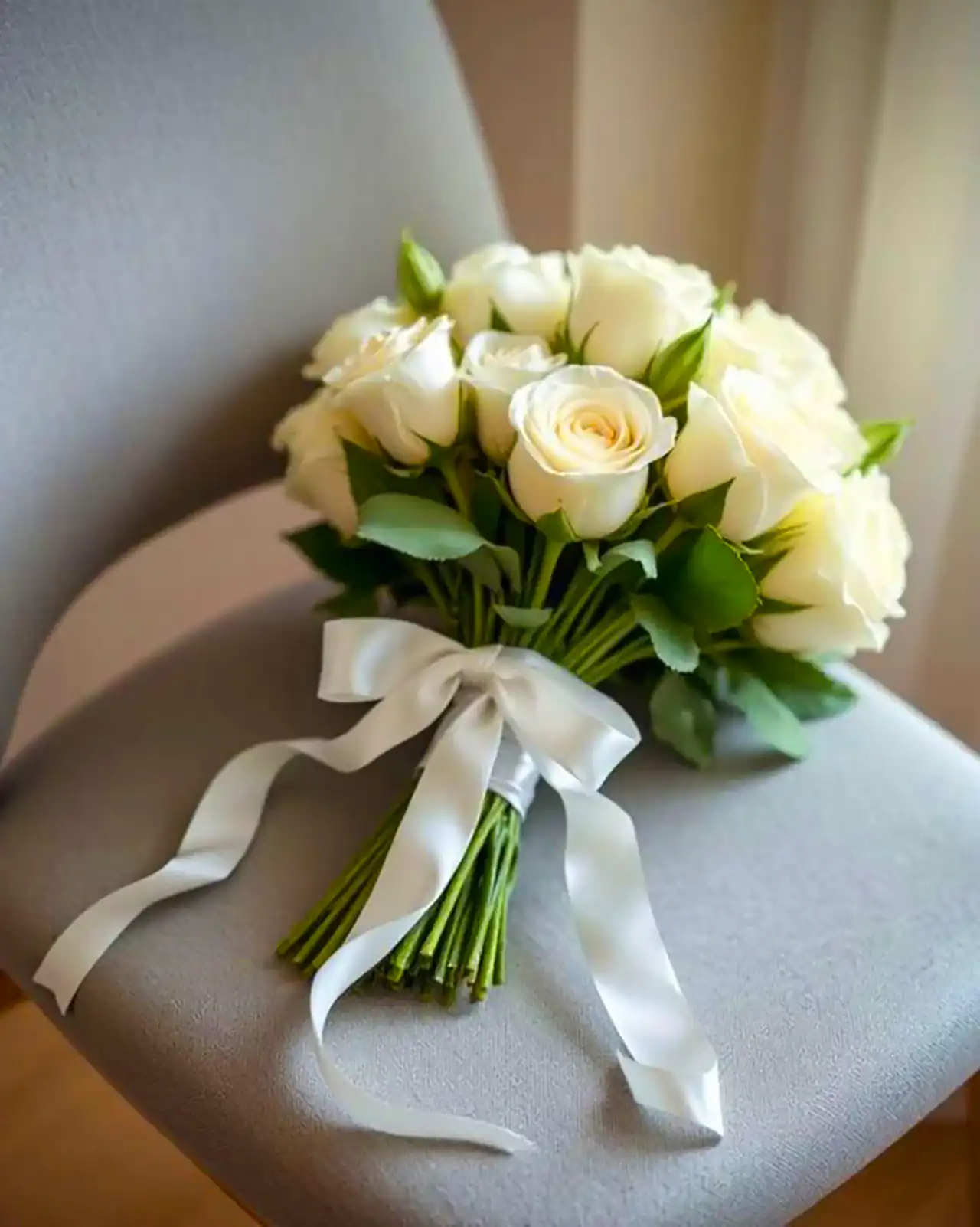 دسته گل سفید عروس