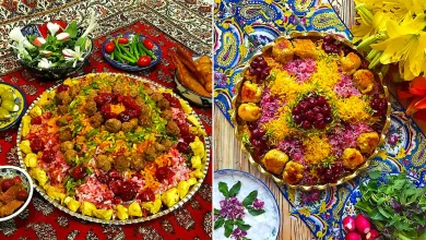 دیزاین پلو ایرانی با گوشت