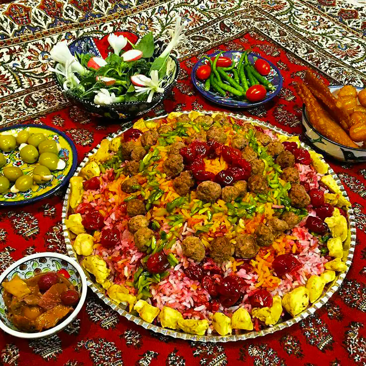 دیزاین پلو ایرانی با گوشت