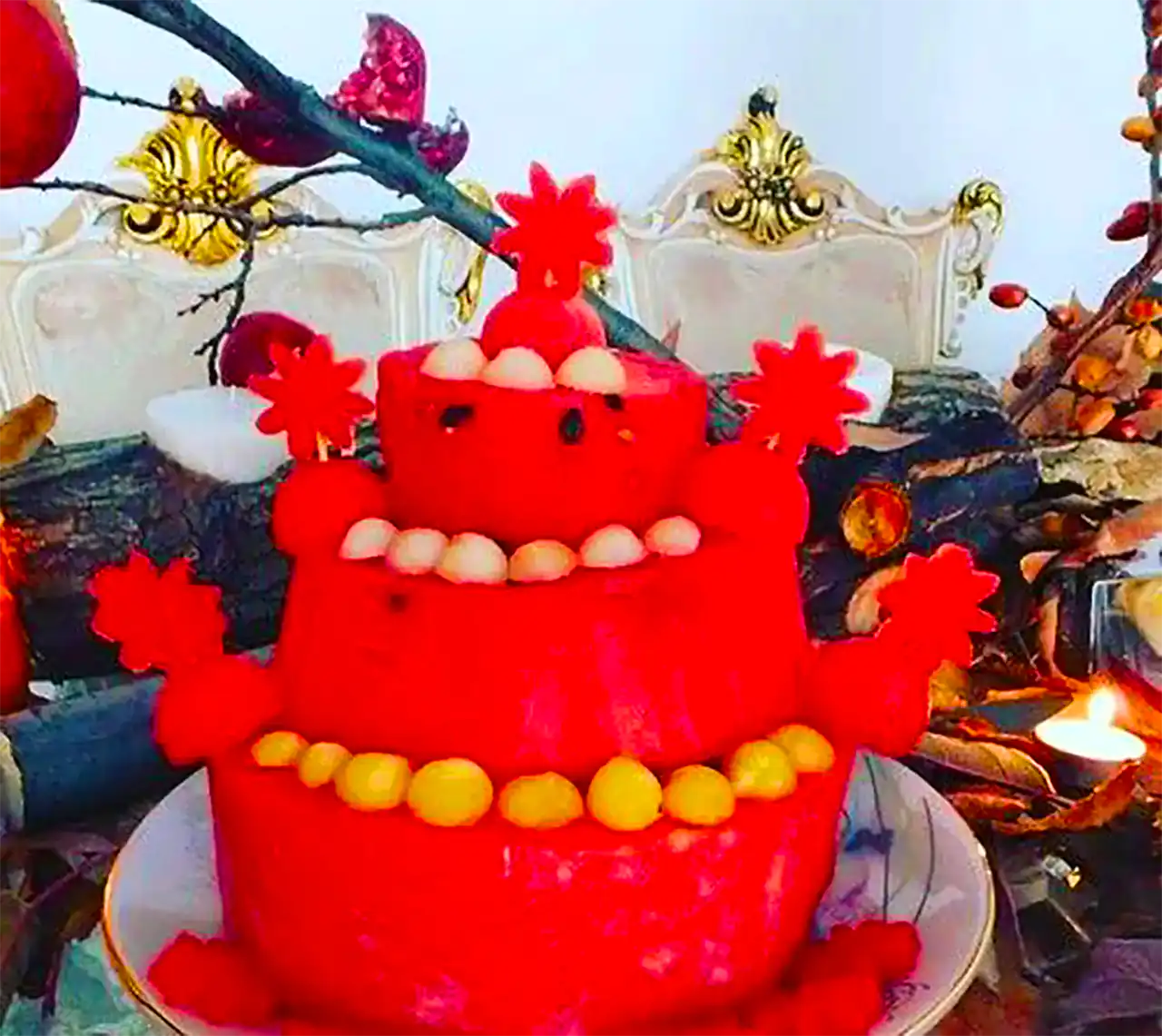 کیک با هندوانه برای یلدا