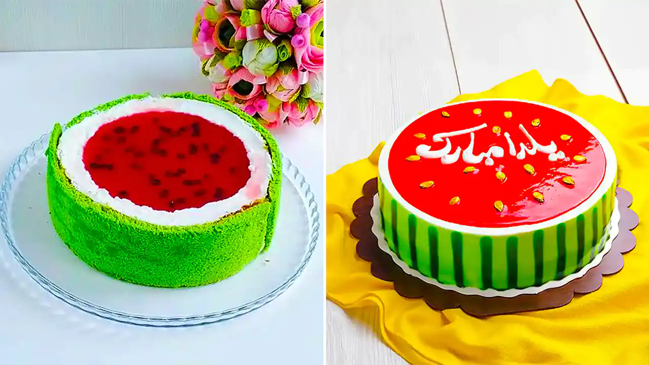 کیک هندوانه ای خونگی