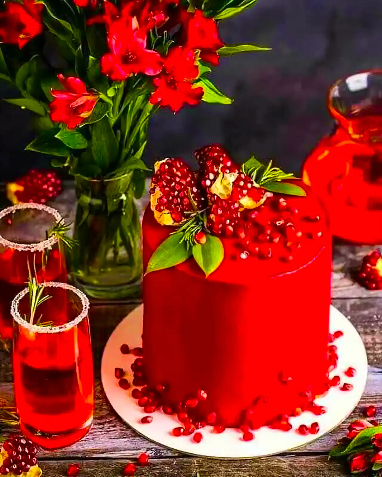 کیک استوانه ای برای یلدا