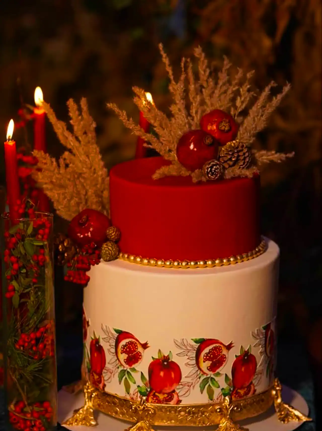 کیک یلدایی با تم انار