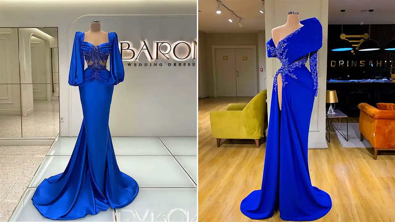 ماکسی مجلسی آبی شیک