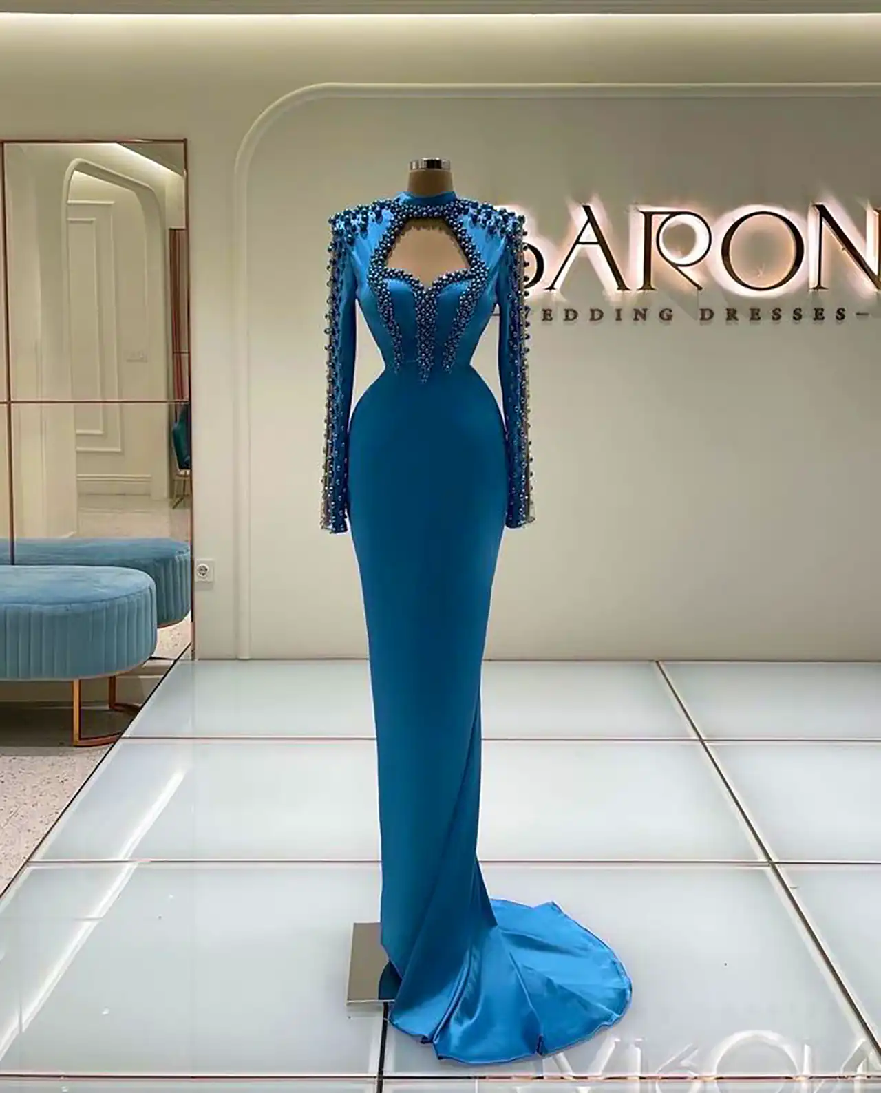 ماکسی مجلسی آبی شیک