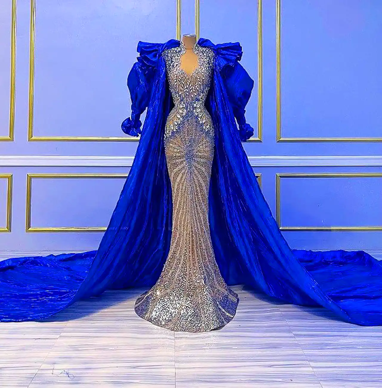 ماکسی مجلسی آبی شیک