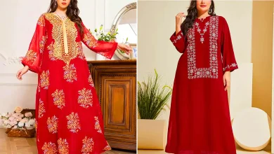 پیراهن بلند قرمز زنانه