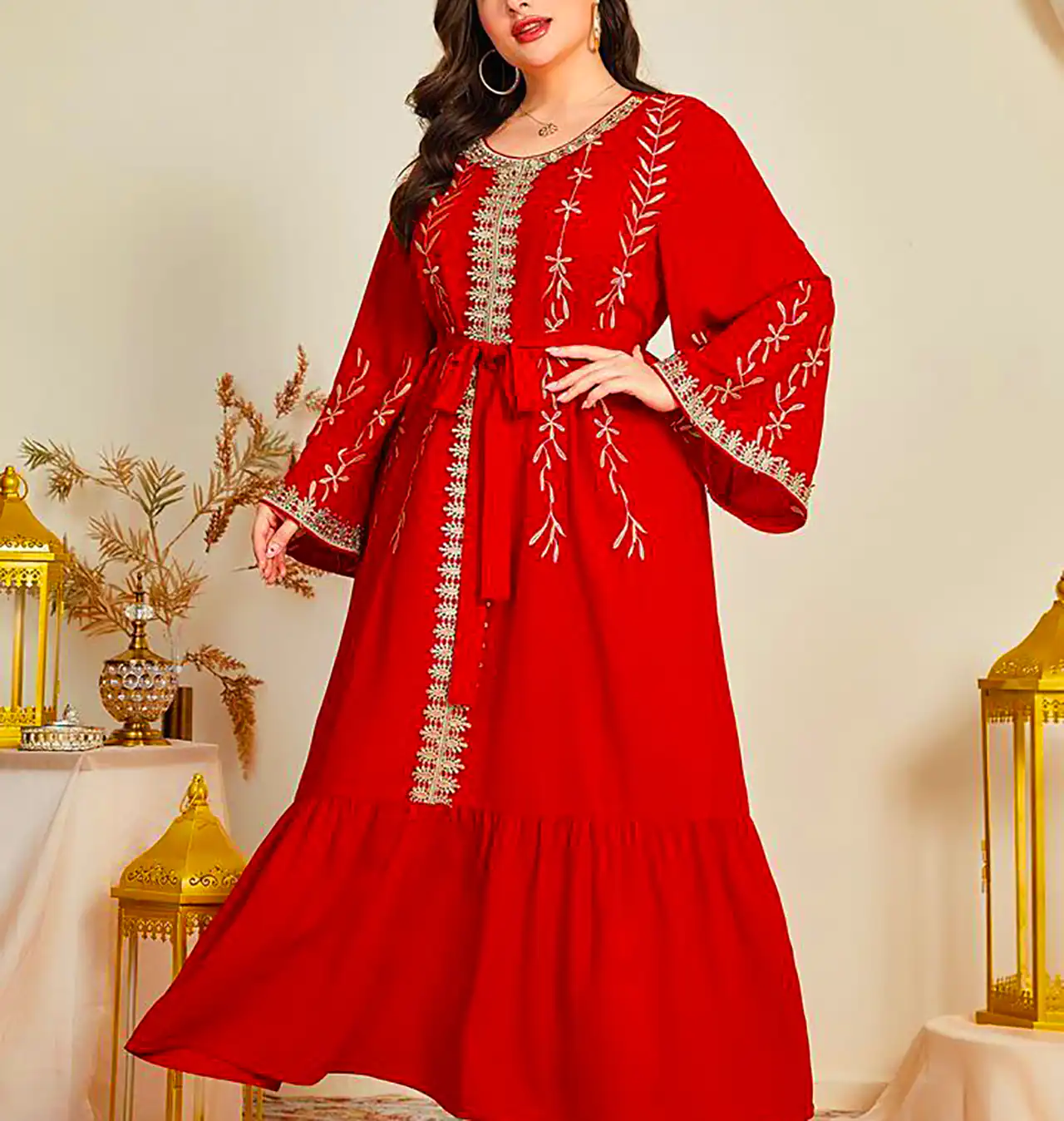 پیراهن بلند قرمز زنانه