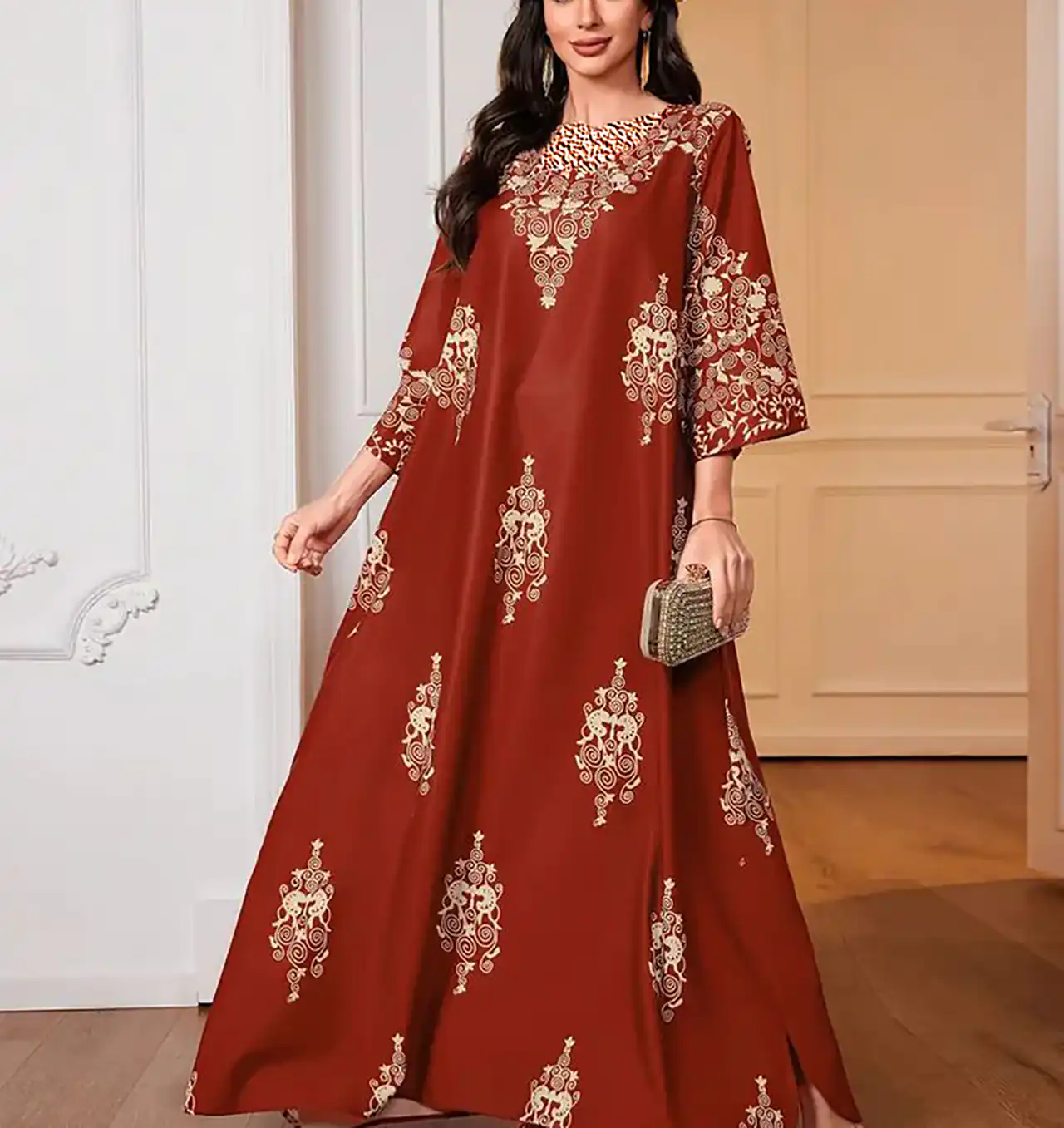 پیراهن بلند قرمز زنانه