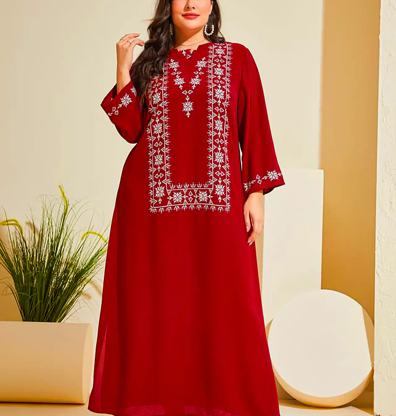 پیراهن بلند قرمز زنانه