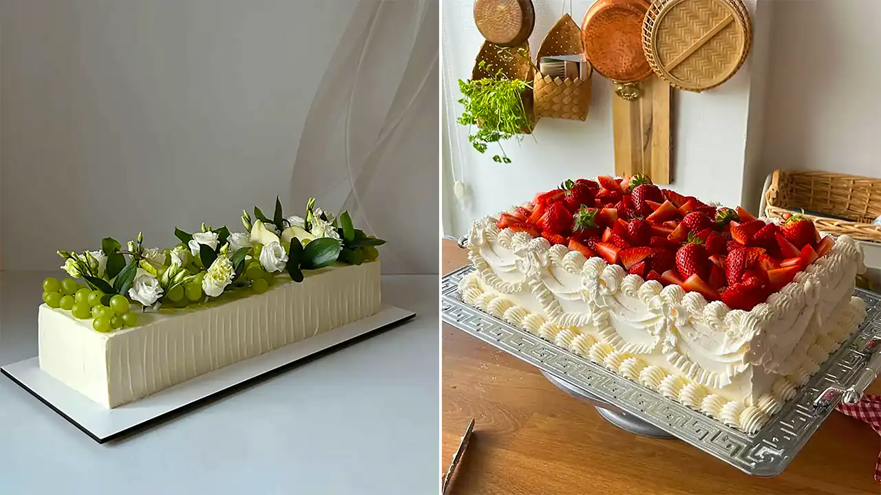 تزیین کیک مستطیلی تولد