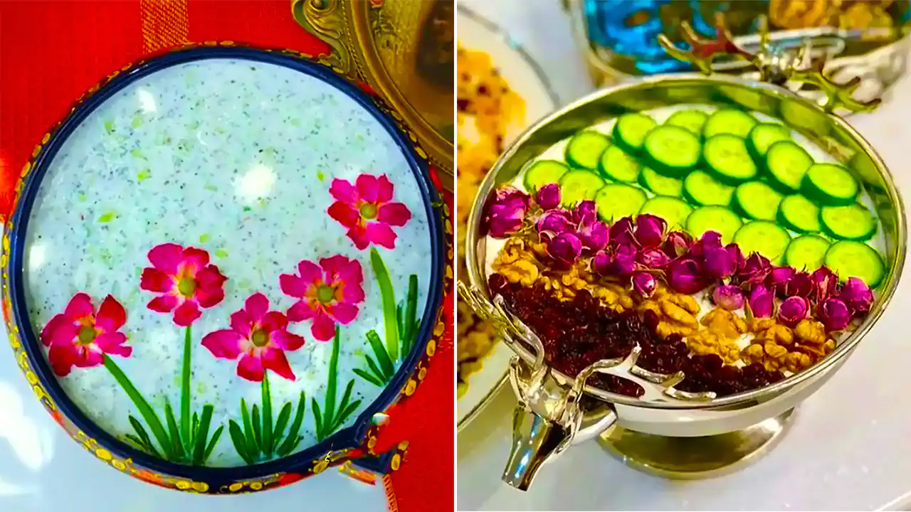 تزیین ماست با خیار