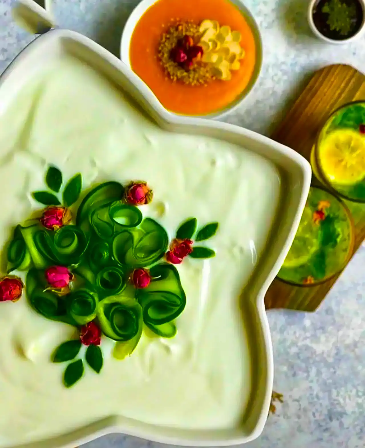 تزیین ماست با خیار