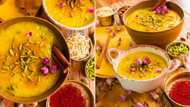 تزیین شله زرد خانگی