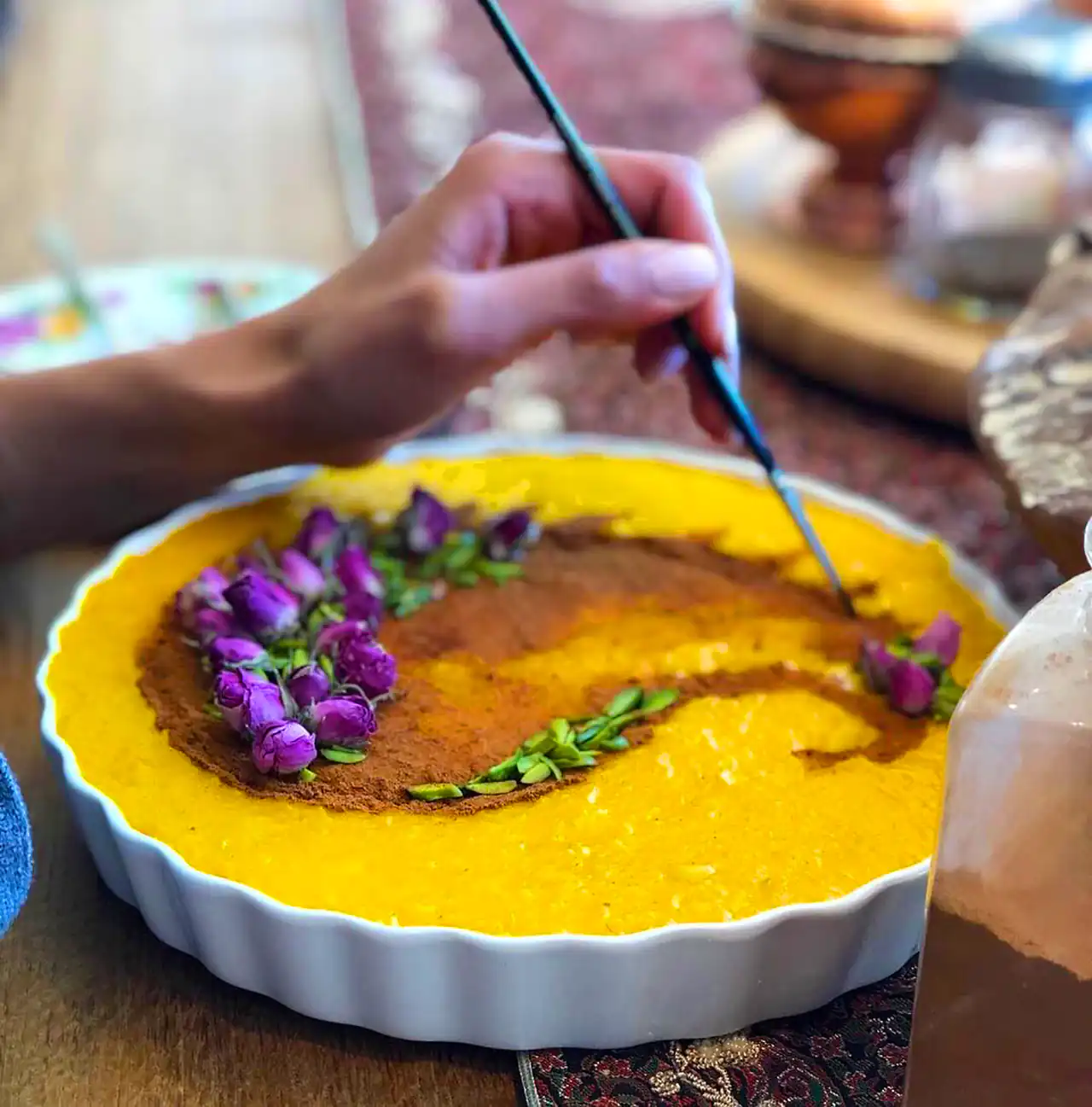 تزیین شله زرد خانگی