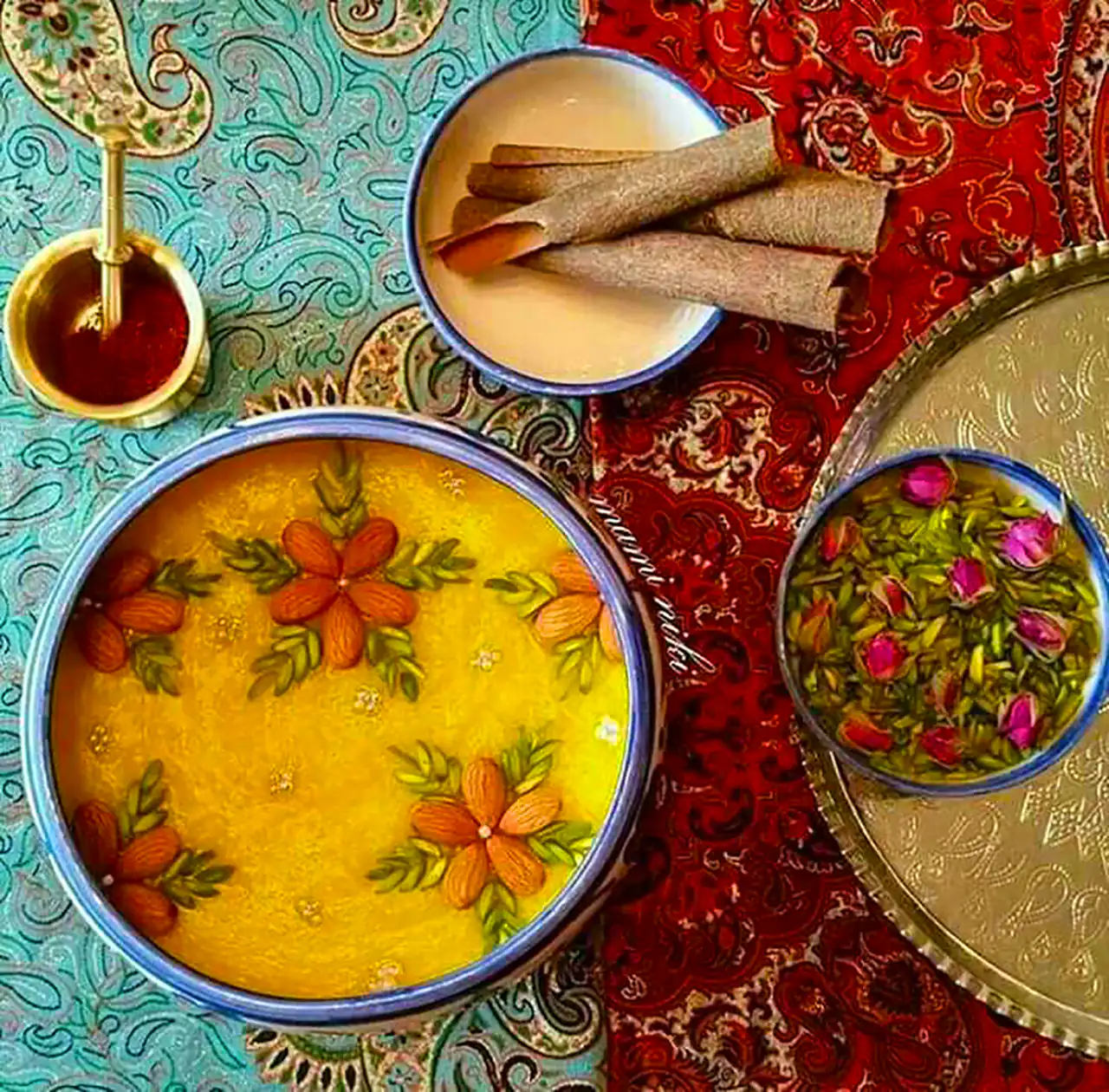 تزیین شله زرد خانگی