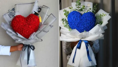 دسته گل قلبی شکل