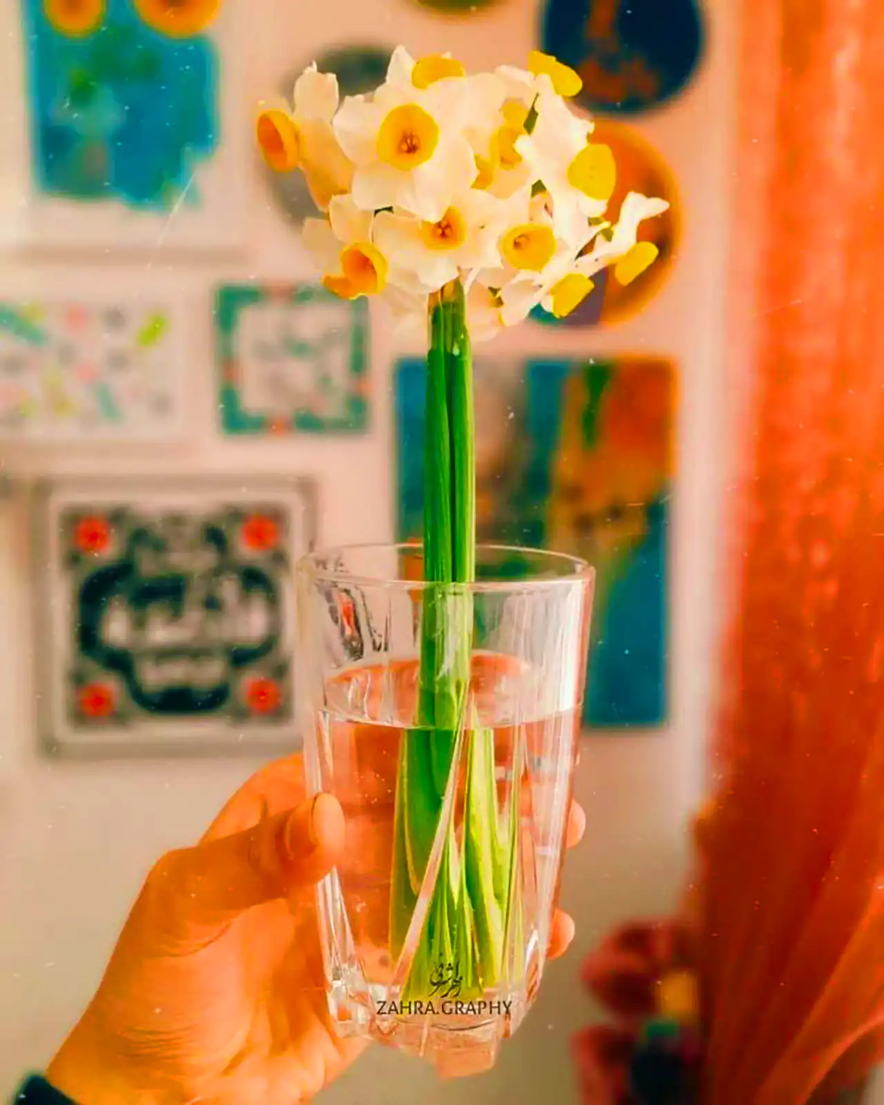 دسته گل نرگس زیبا