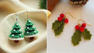 گوشواره بافتنی فانتزی