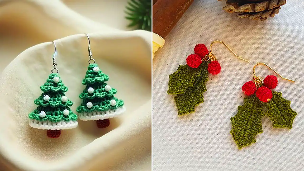 گوشواره بافتنی فانتزی