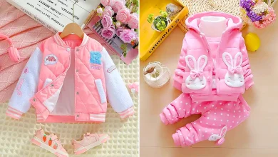 کاپشن صورتی بچگانه