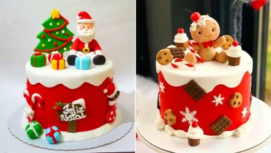 کیک کریسمسی با فوندانت