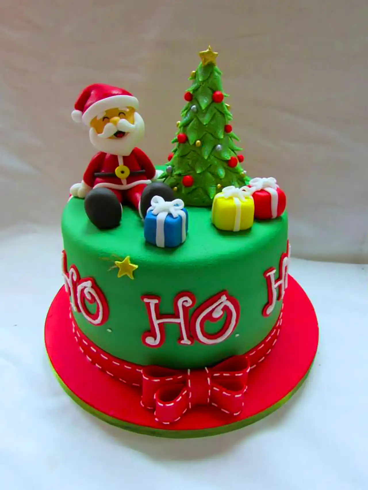 کیک کریسمسی با فوندانت