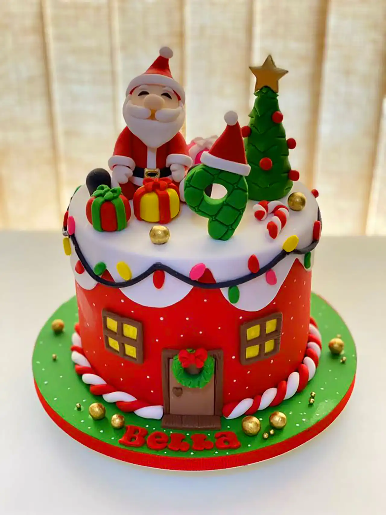 کیک کریسمسی با فوندانت